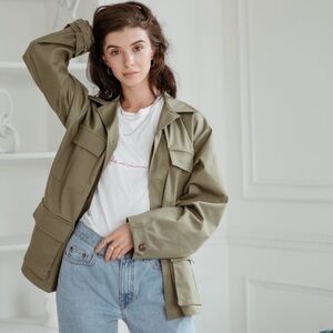 Uncle Studios Cargo Green Military Utility Jacket Coat